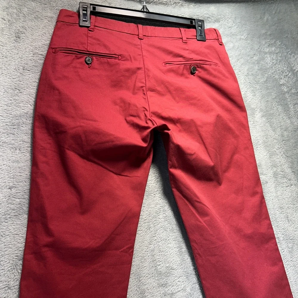 Sartoria Rossi Mens Chino Pants Red Cotton Slim Fit Trousers 30x30